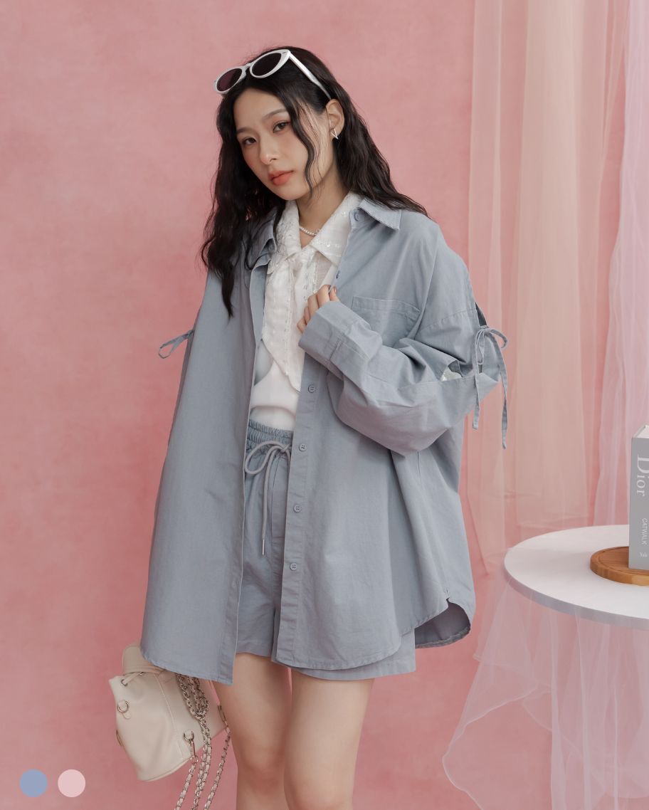 日常綁帶襯衫套裝