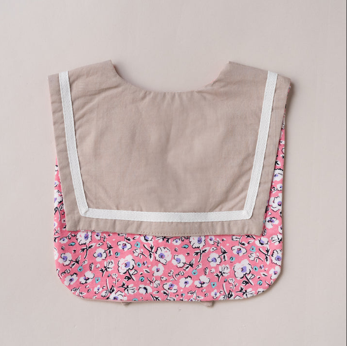 BYC03SC143PK Rag-mart-碎花粉日系水手領雙面口水肩