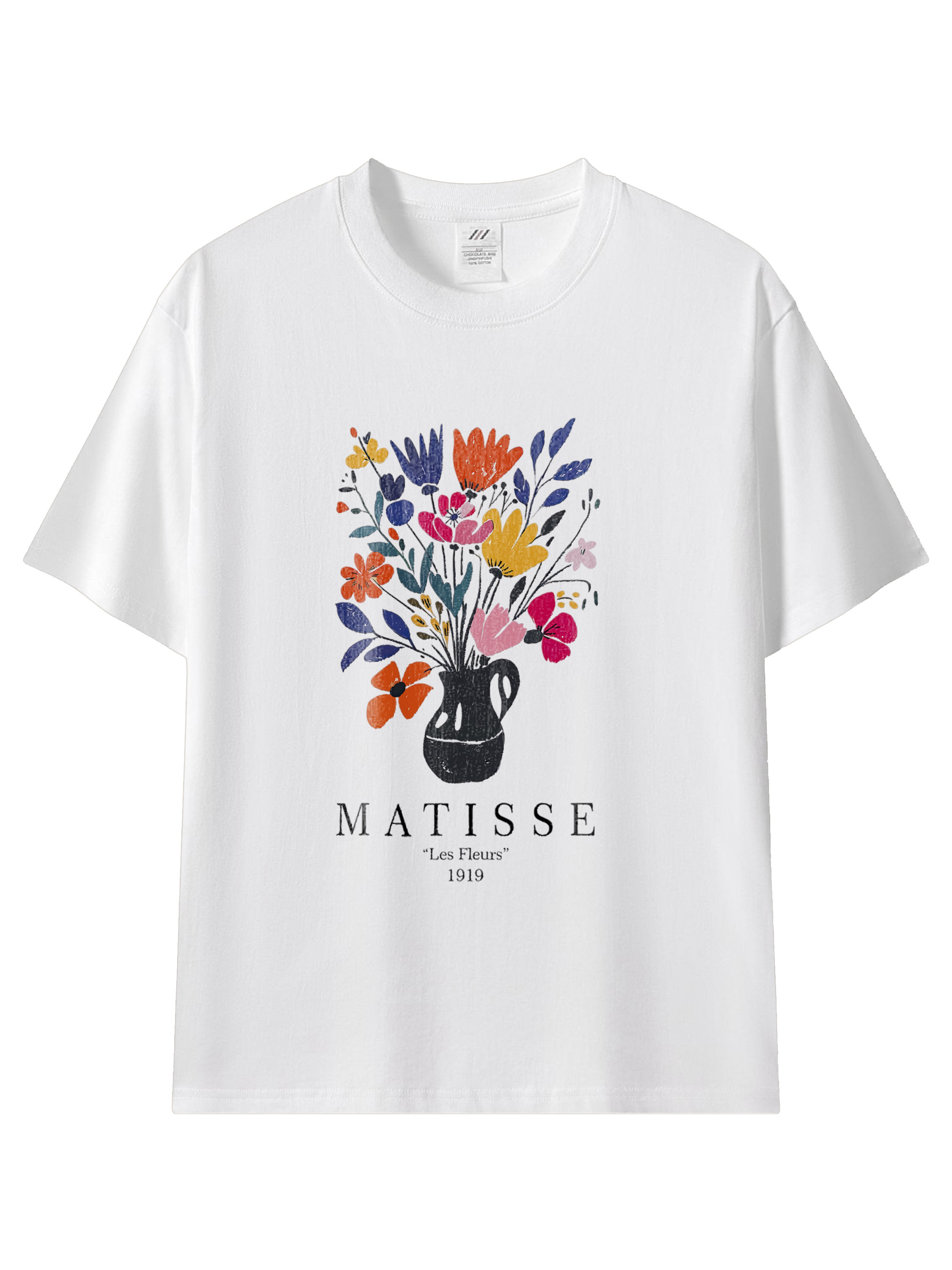 法式藝術感｜馬諦斯花束插畫棉T