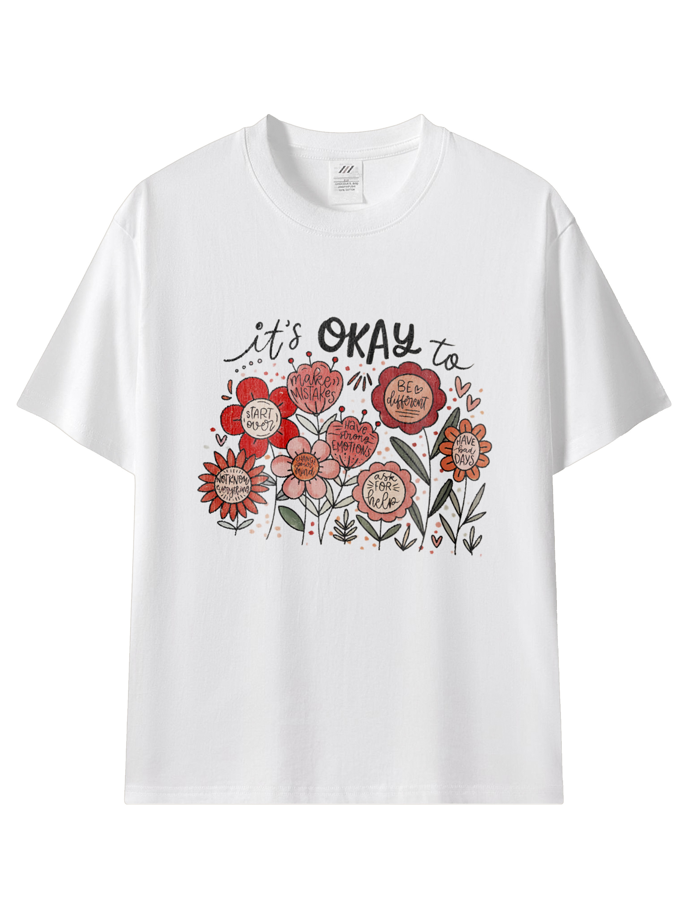 療癒花朵・溫暖字樣｜小花園正能量插畫棉T