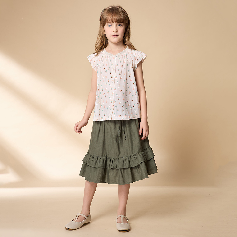 PIPPY浪漫荷葉下擺短裙 綠