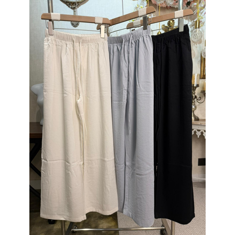 HKCG0403-001 BOT抽繩闊腿休閒褲 (A1白/B1黑/C1藍)