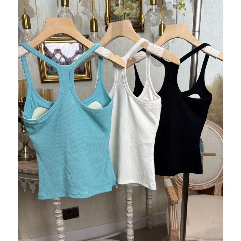 HKCG0403-017 TOP交叉露背吊帶背心 (A17白/B17黑/C17藍)