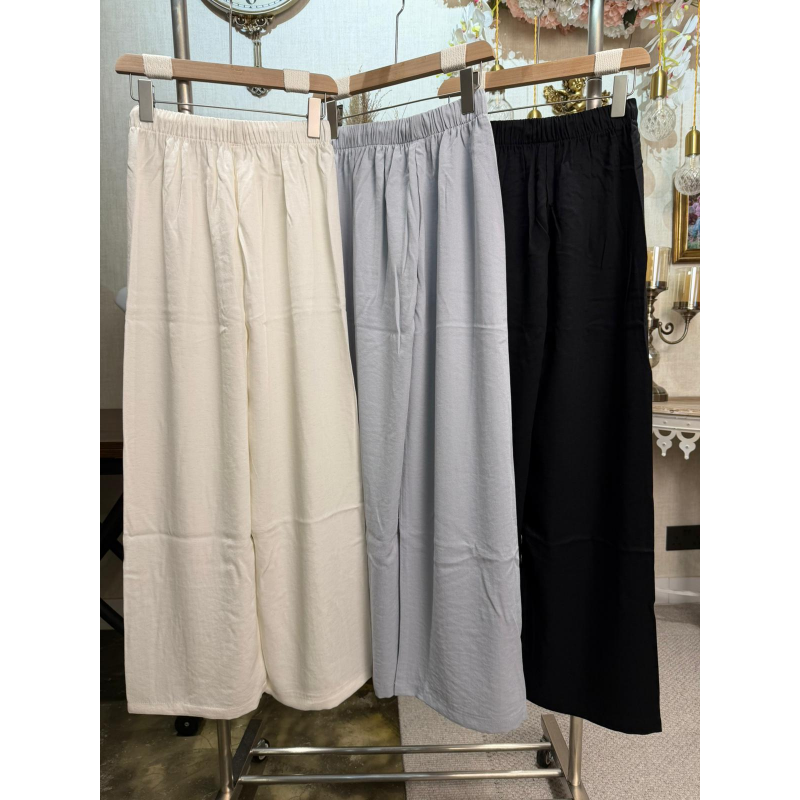 HKCG0403-001 BOT抽繩闊腿休閒褲 (A1白/B1黑/C1藍)