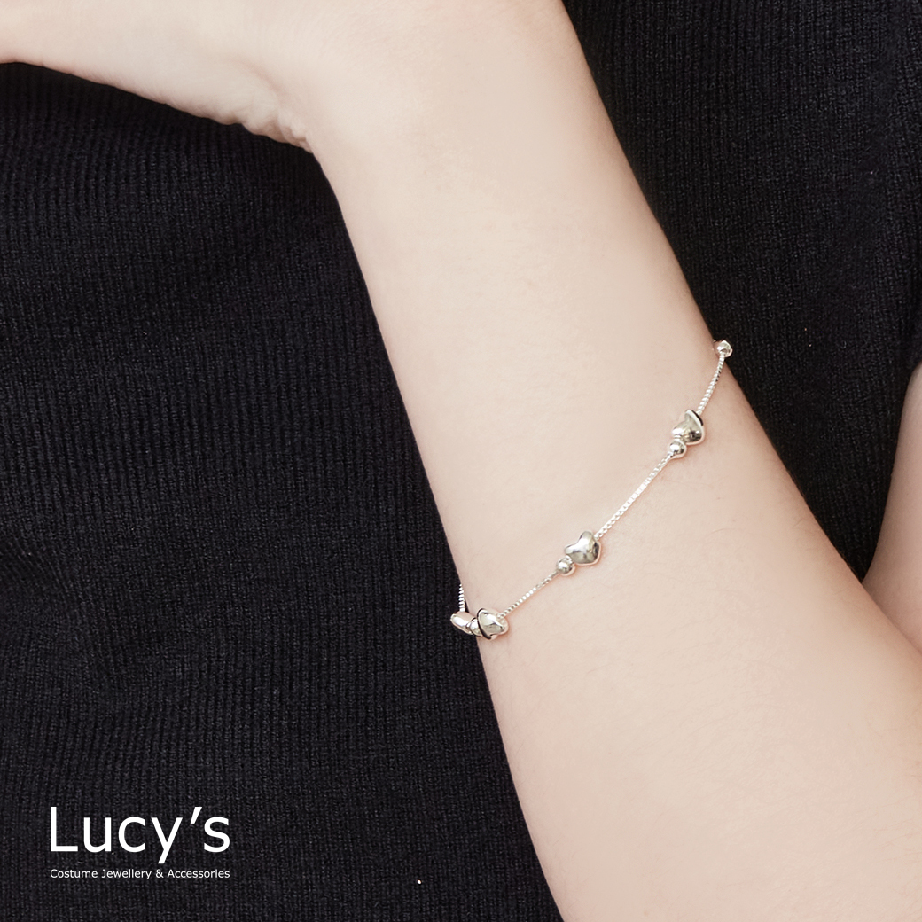 925純銀 胖胖心 手鍊 (126514)