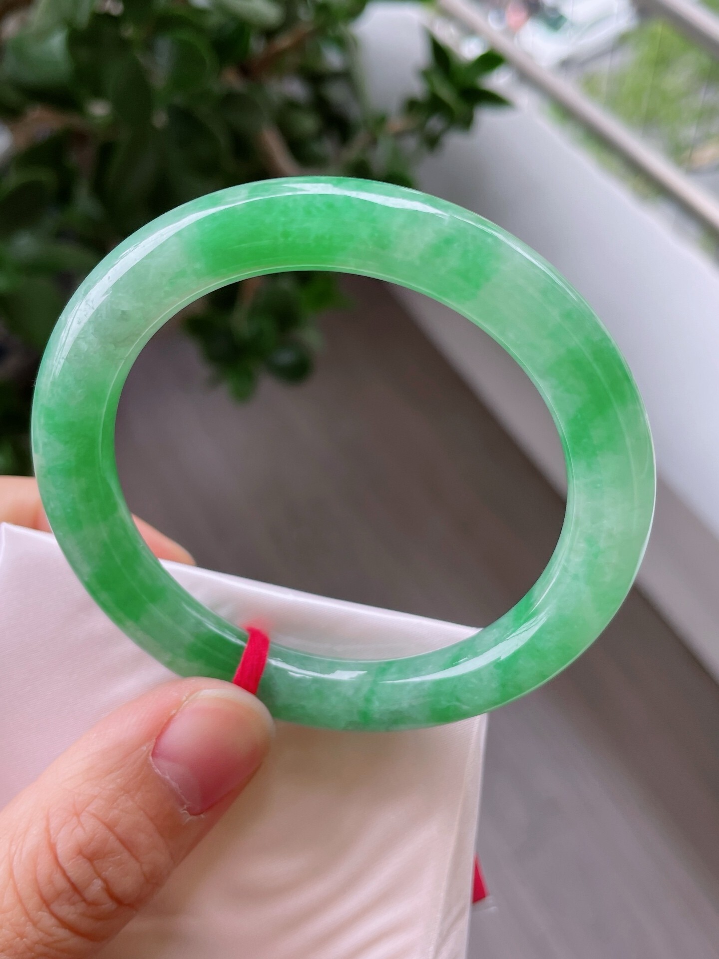 滿綠圓條翡翠手鐲,天然翡翠A玉, 緬甸玉, Jade, Jadeite