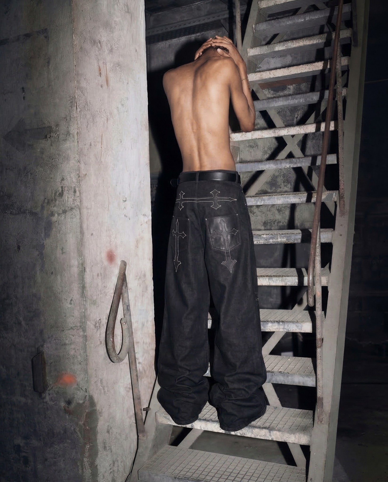 WBI 26AW WCE-02 十字 圖騰 牛仔褲 長褲