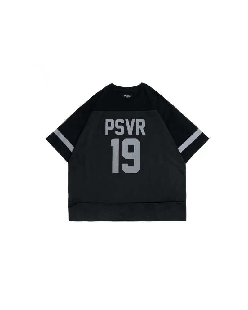 PERSEVERE MESH SPLICE JERSEY T-SHIRT - BLACK