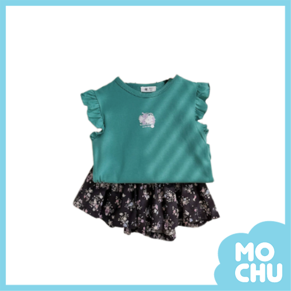 紫花小兔+碎花褲裙套裝