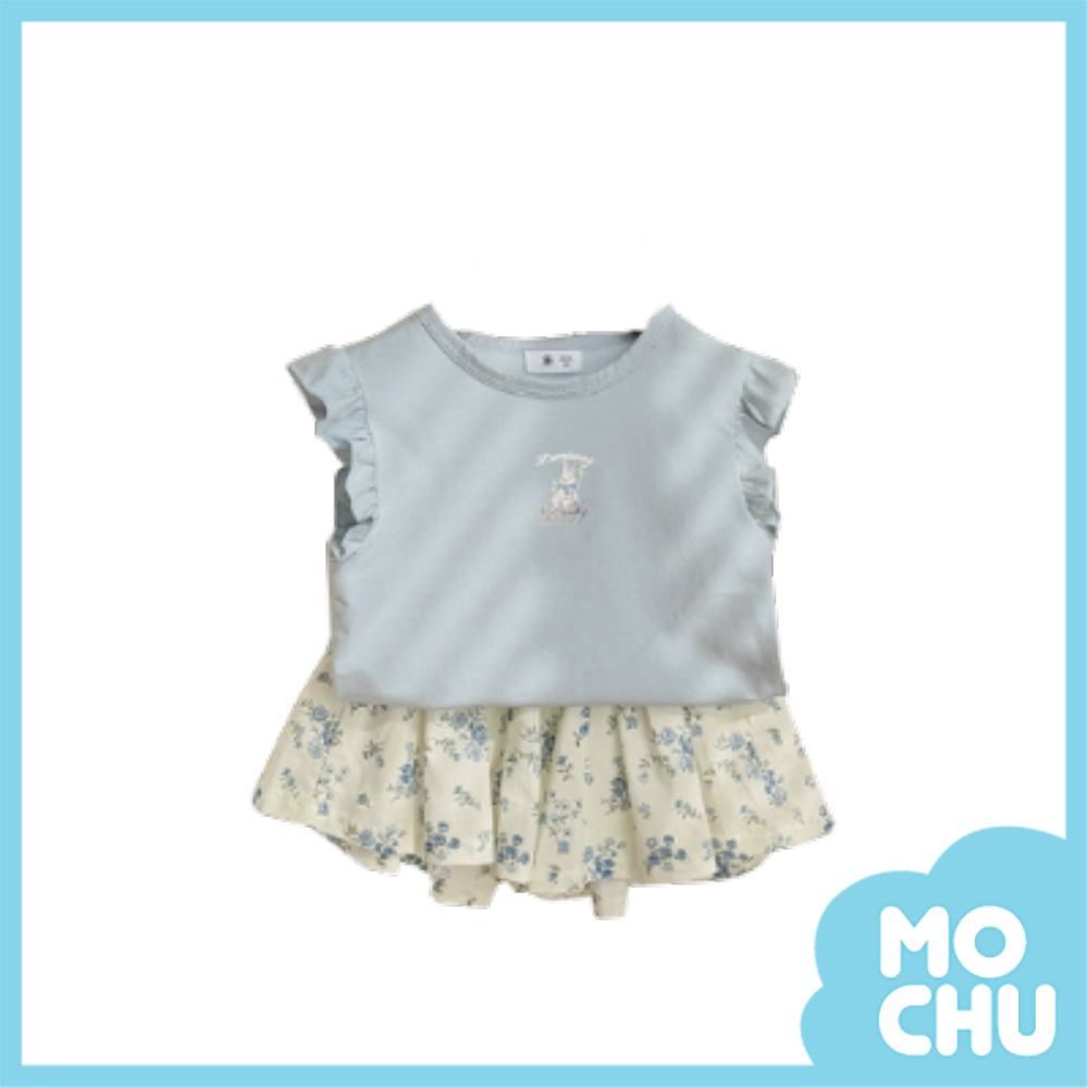 小摺耳兔+碎花褲裙套裝