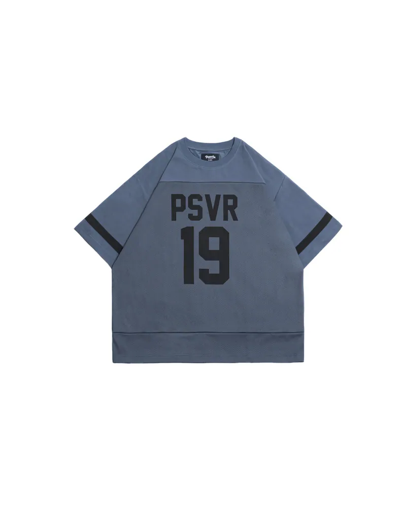 PERSEVERE MESH SPLICE JERSEY T-SHIRT - GREY BLUE