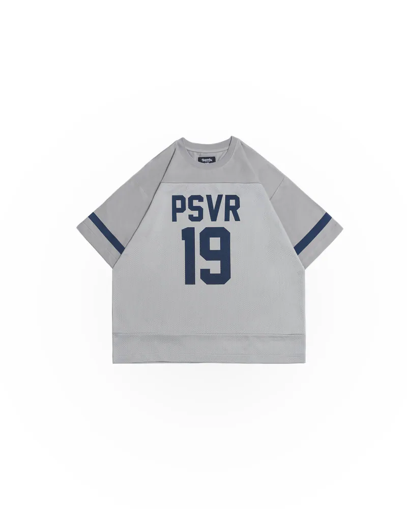 PERSEVERE MESH SPLICE JERSEY T-SHIRT - LIGHT GREY
