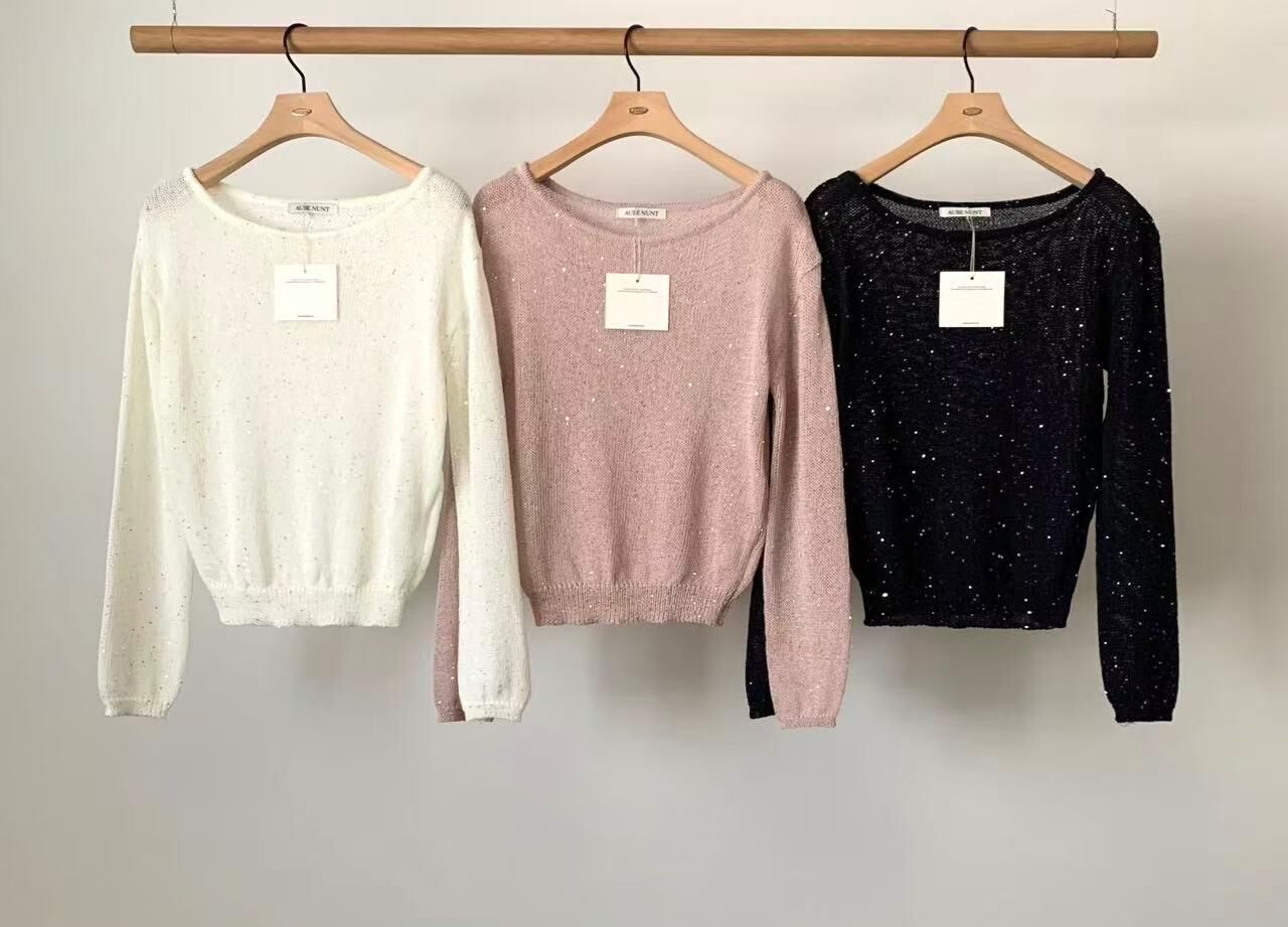 AU6003 閃閃船領針織衫