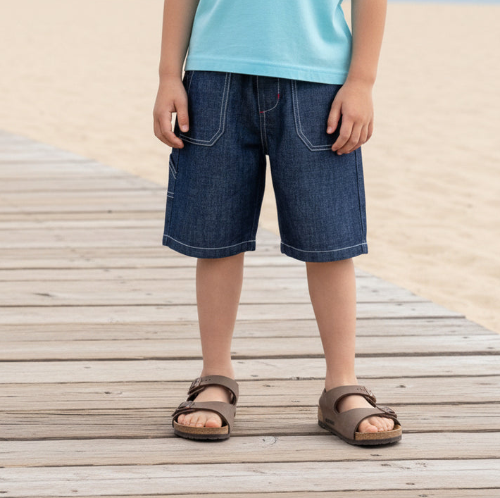 BYC03B144BL Rag-mart-深藍色日系工裝造型感短褲