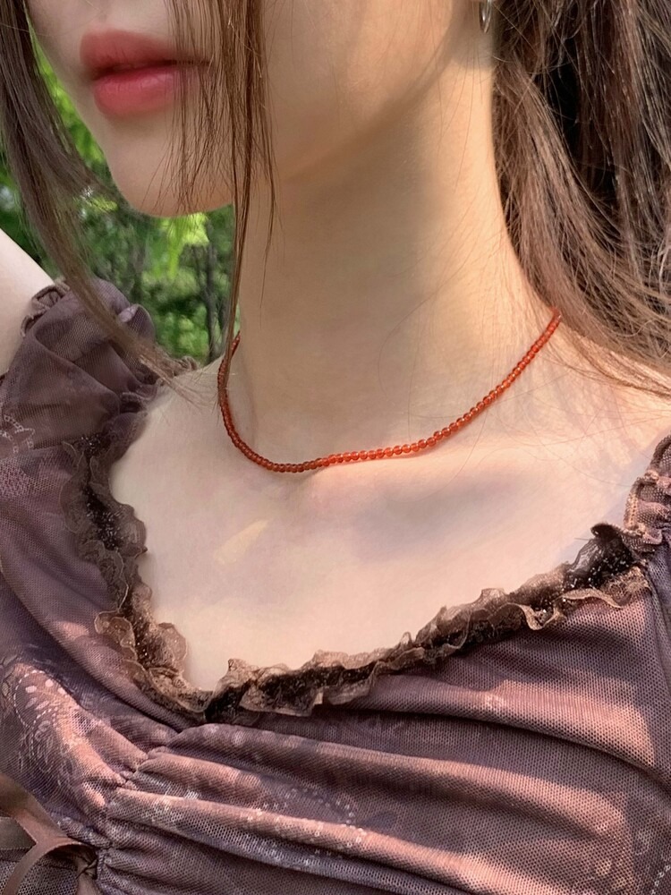 【預購】OFUSE ONYX RED 紅珠珠項鍊 OFCYE