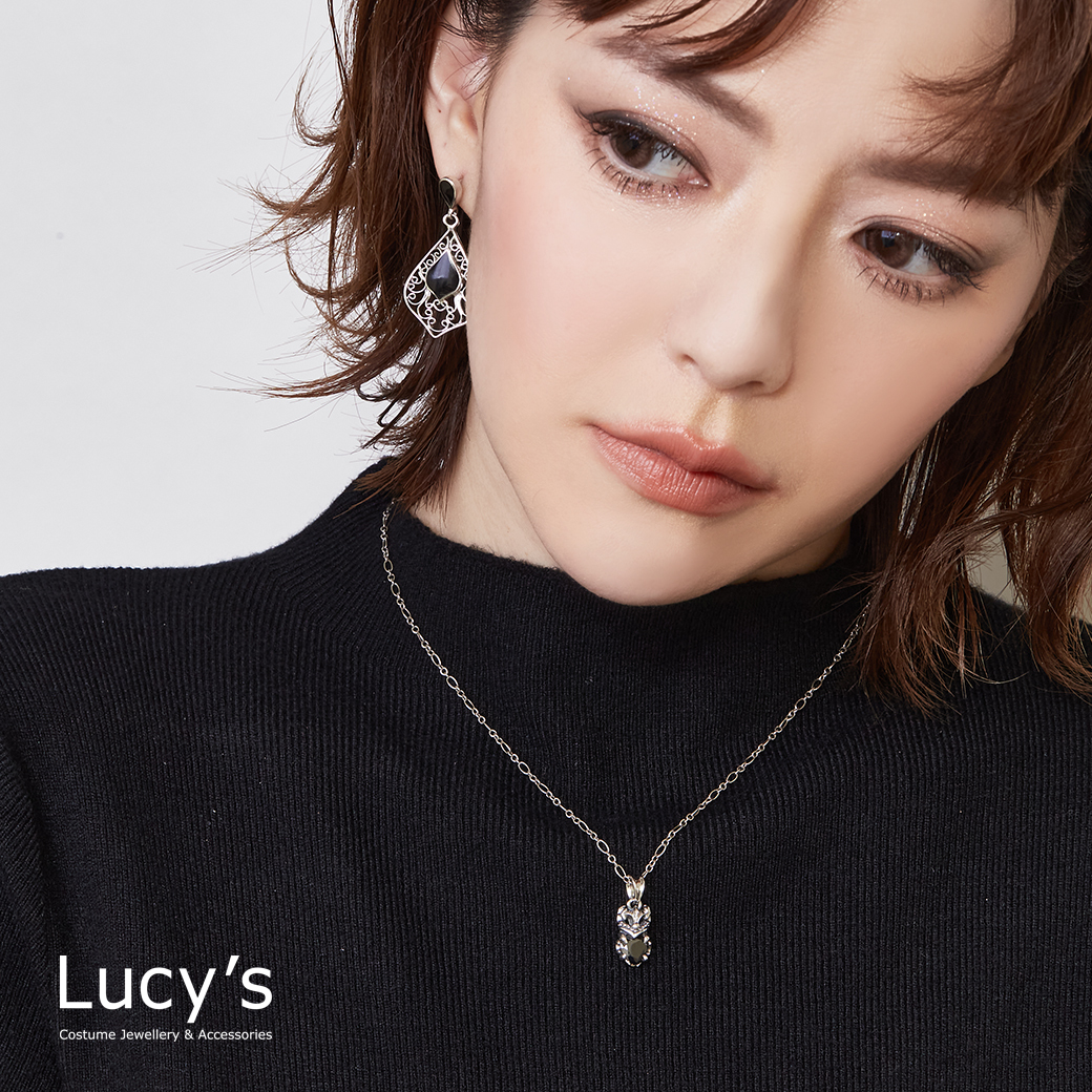 925純銀 月夜花影 硫化耳環 (二色) (127428/127429)