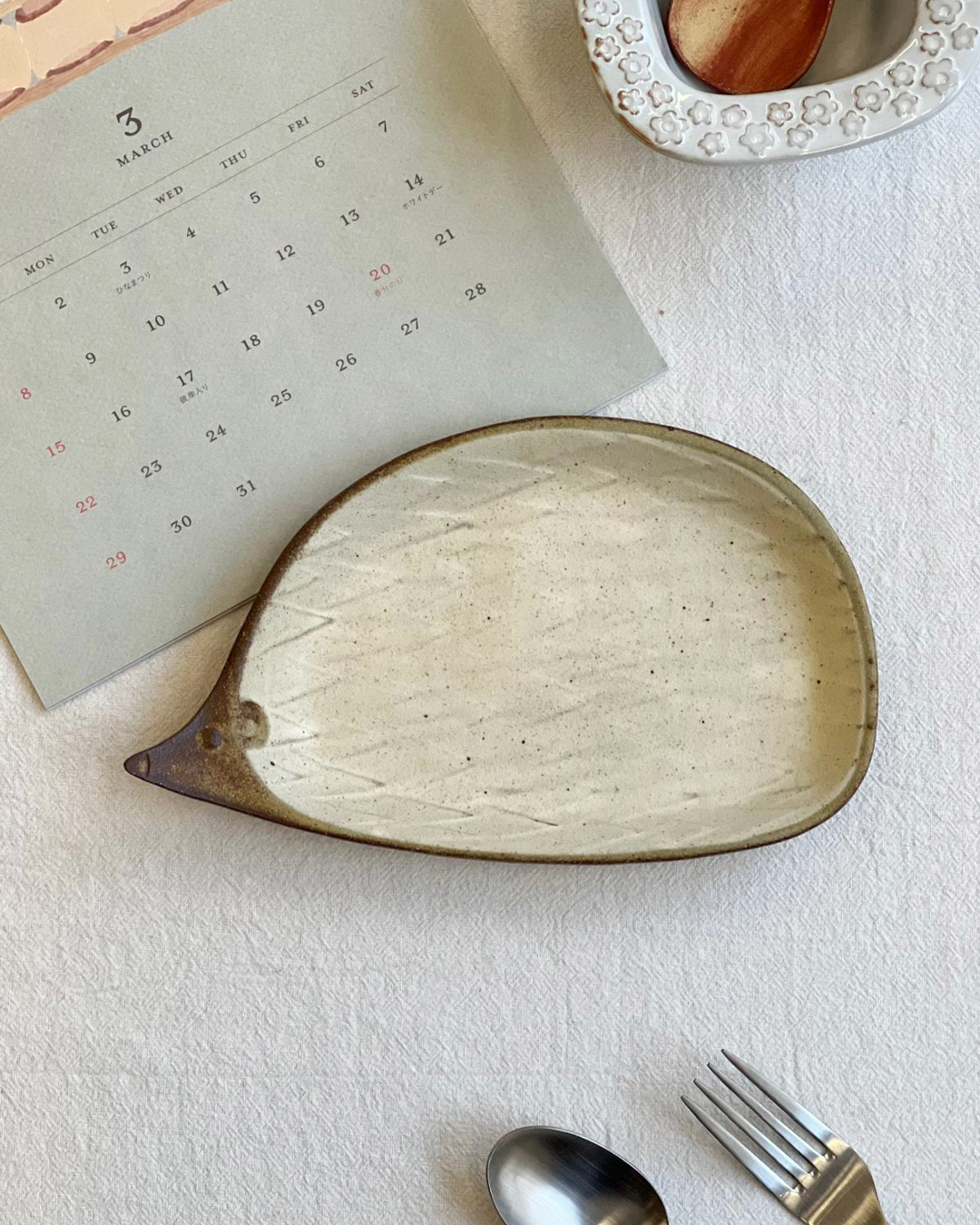 老白系列 刺蝟碟 M｜益子燒