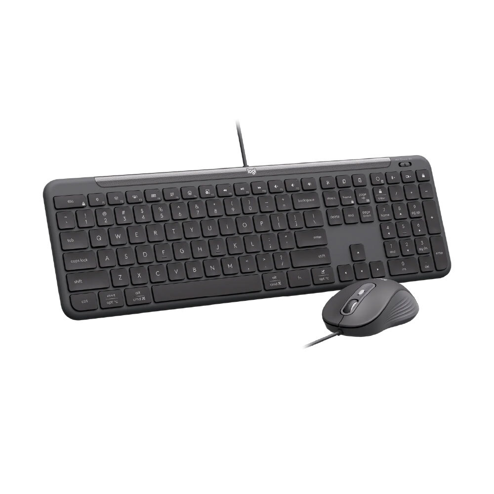 【Logitech】MK620 有線鍵盤滑鼠組 企業版 - 石墨黑