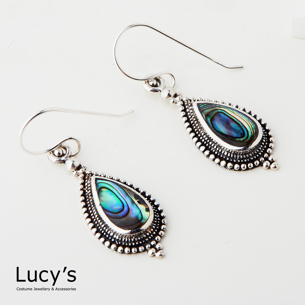 925純銀 復古垂滴 硫化耳勾耳環 (二色) (127312/127313)