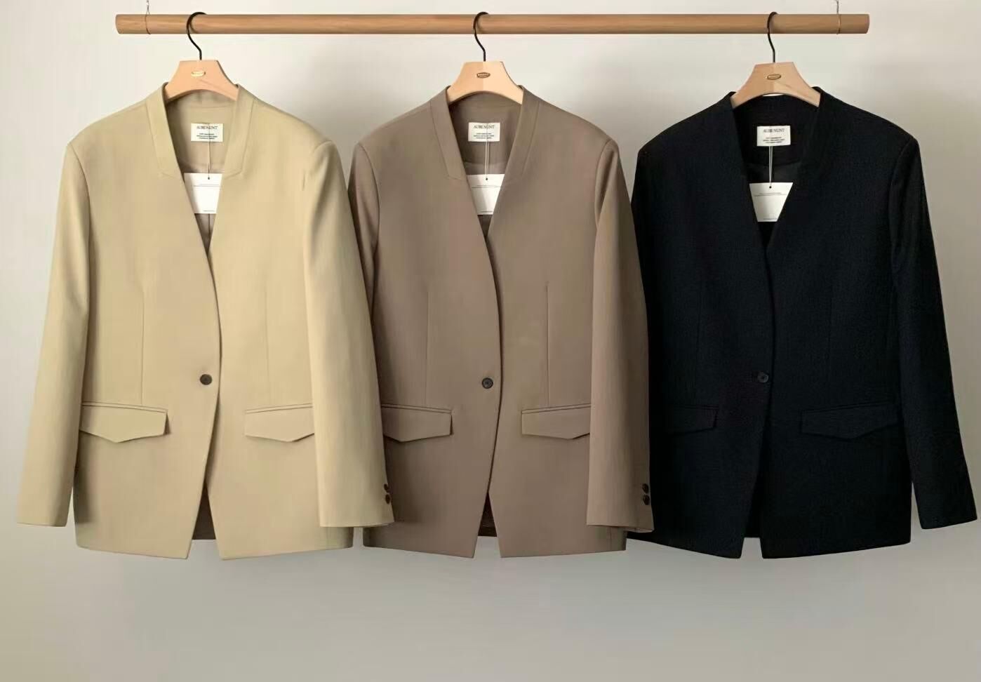 AU6008 單扣無領西裝外套