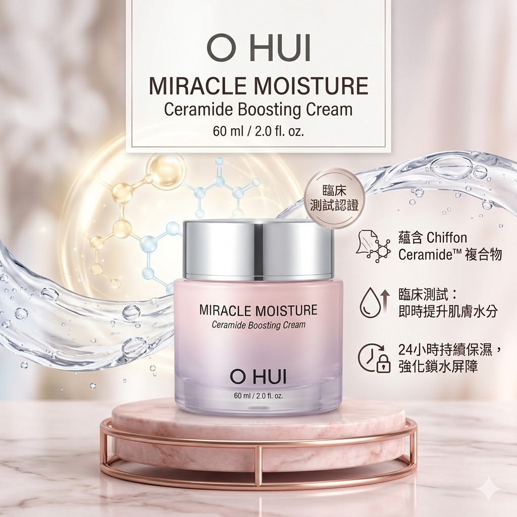 【直播】O HUI LX040105 Miracle Moisture 神經醯胺加強修護霜 60ml