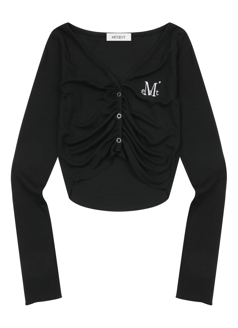 【 4/19收單 】MUCENT 芭蕾風雲感抓皺短版罩衫 韓國