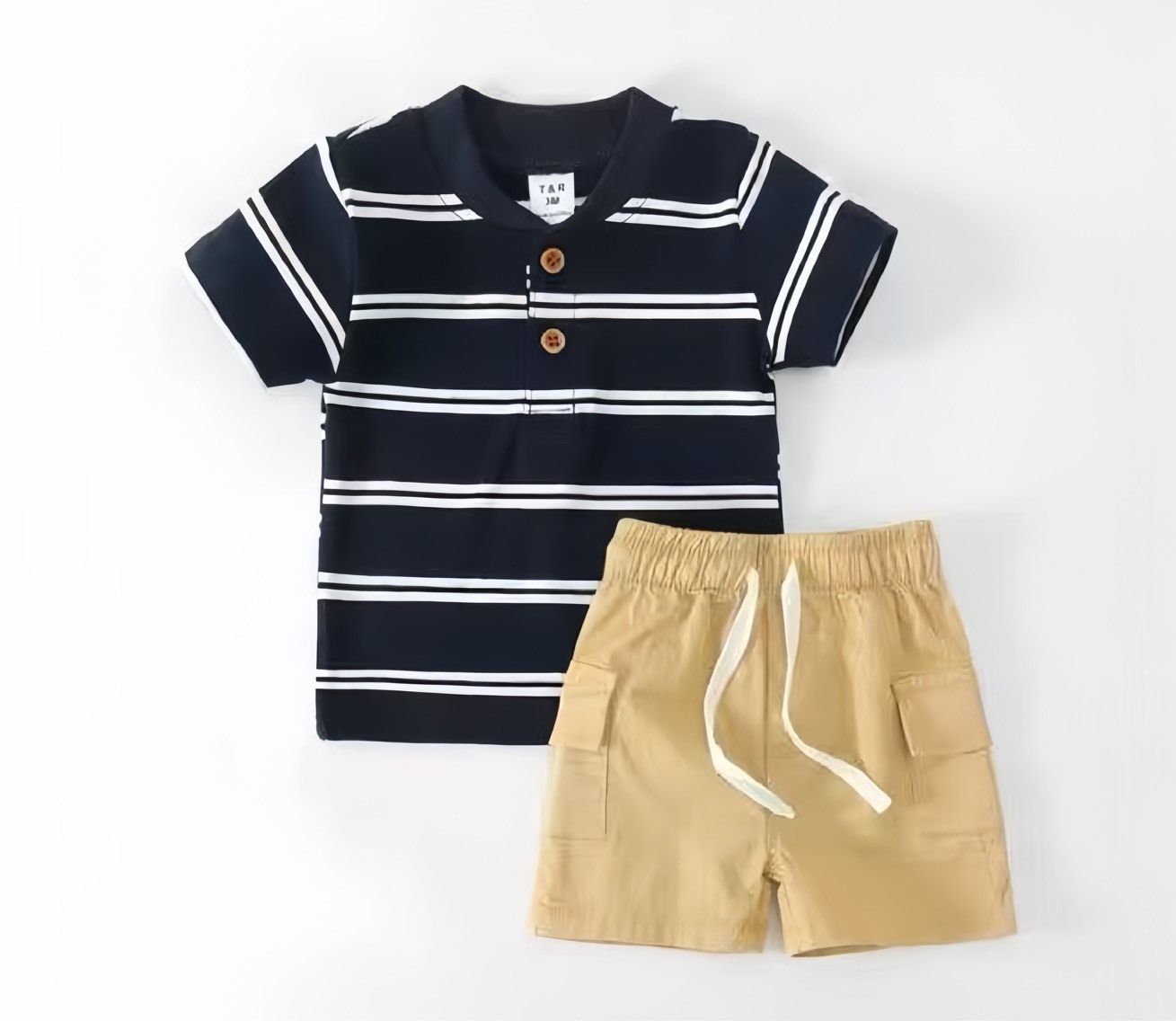 藍條紋POLO衫套裝