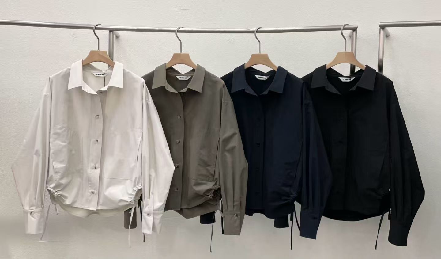 LA6021 兩側腰繩翻領排扣襯衫