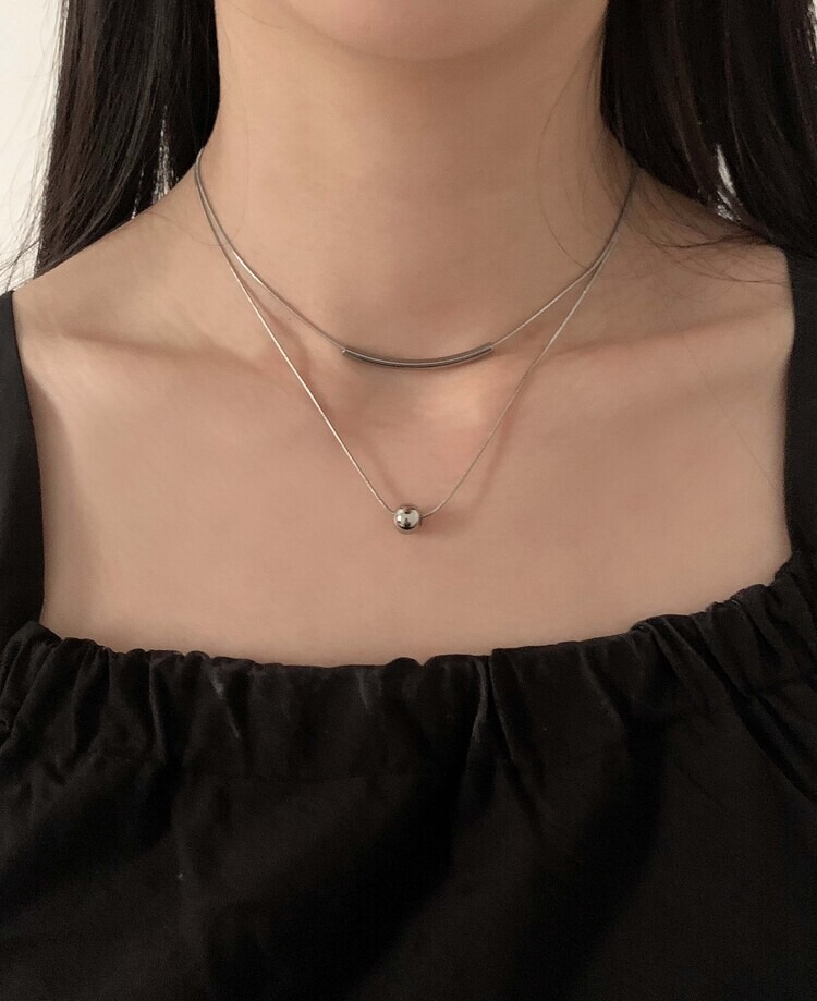 【預購】OFUSE BASICTWO 幾何雙層項鍊 OFBTC