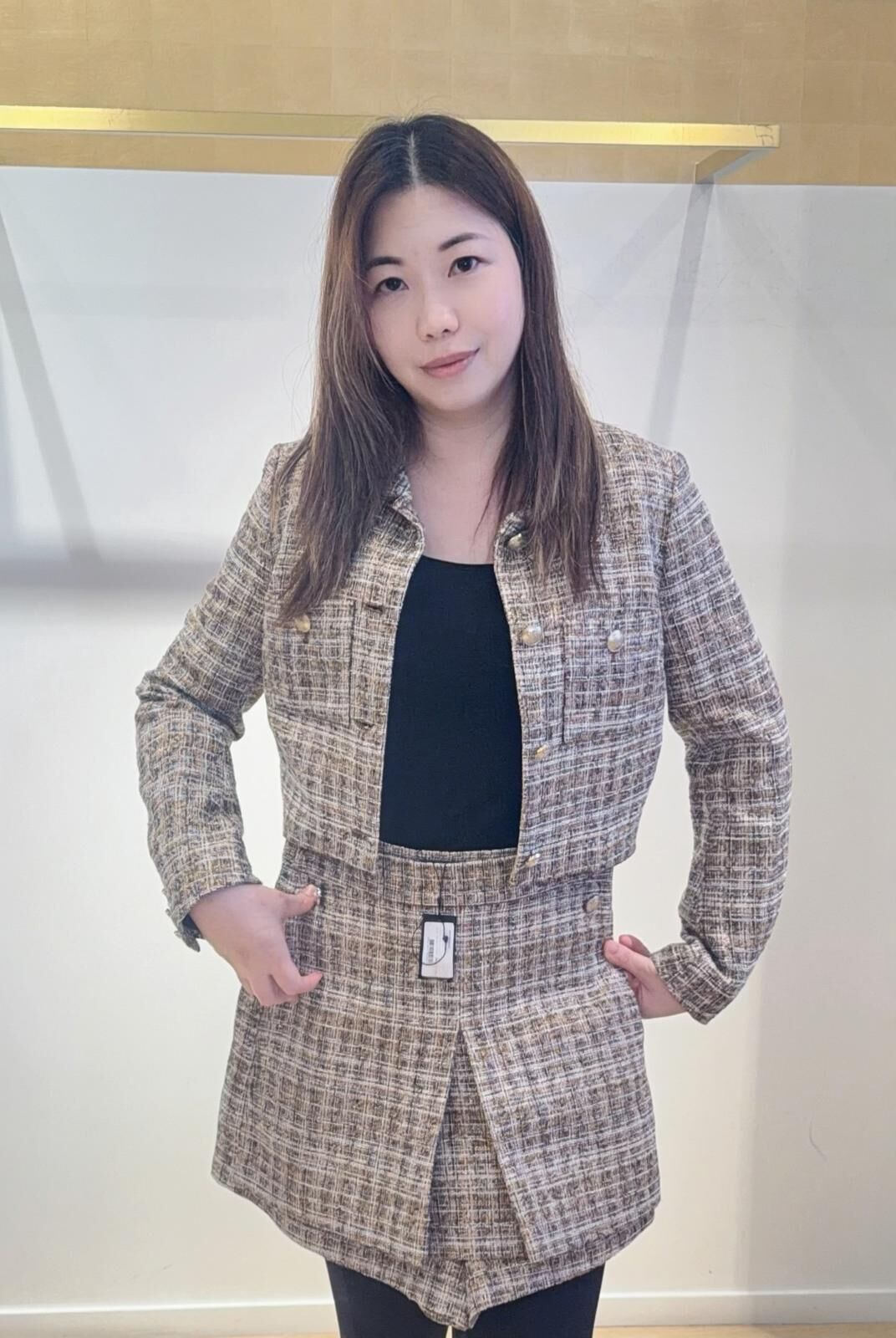 Maje 灰黃黑色短褲 #MFPSH00592