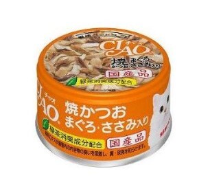 CIAO 罐頭 燒鰹魚+吞拿魚柳 85g,A-18 [原箱24罐]