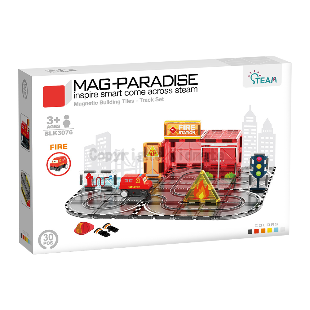 《 KIDMATE 》 迷你軌道磁力片場景組-醫院(附1台小車)