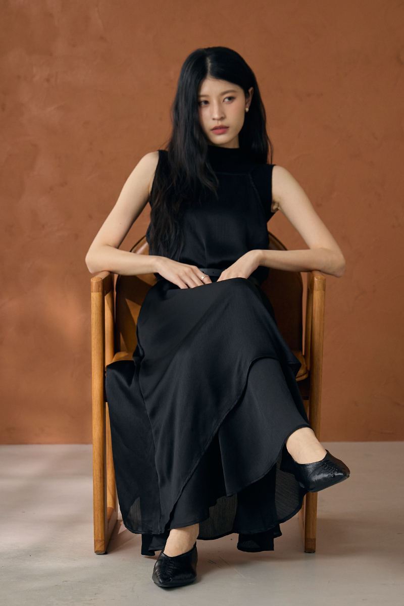 浮光層次不規則細肩洋裝