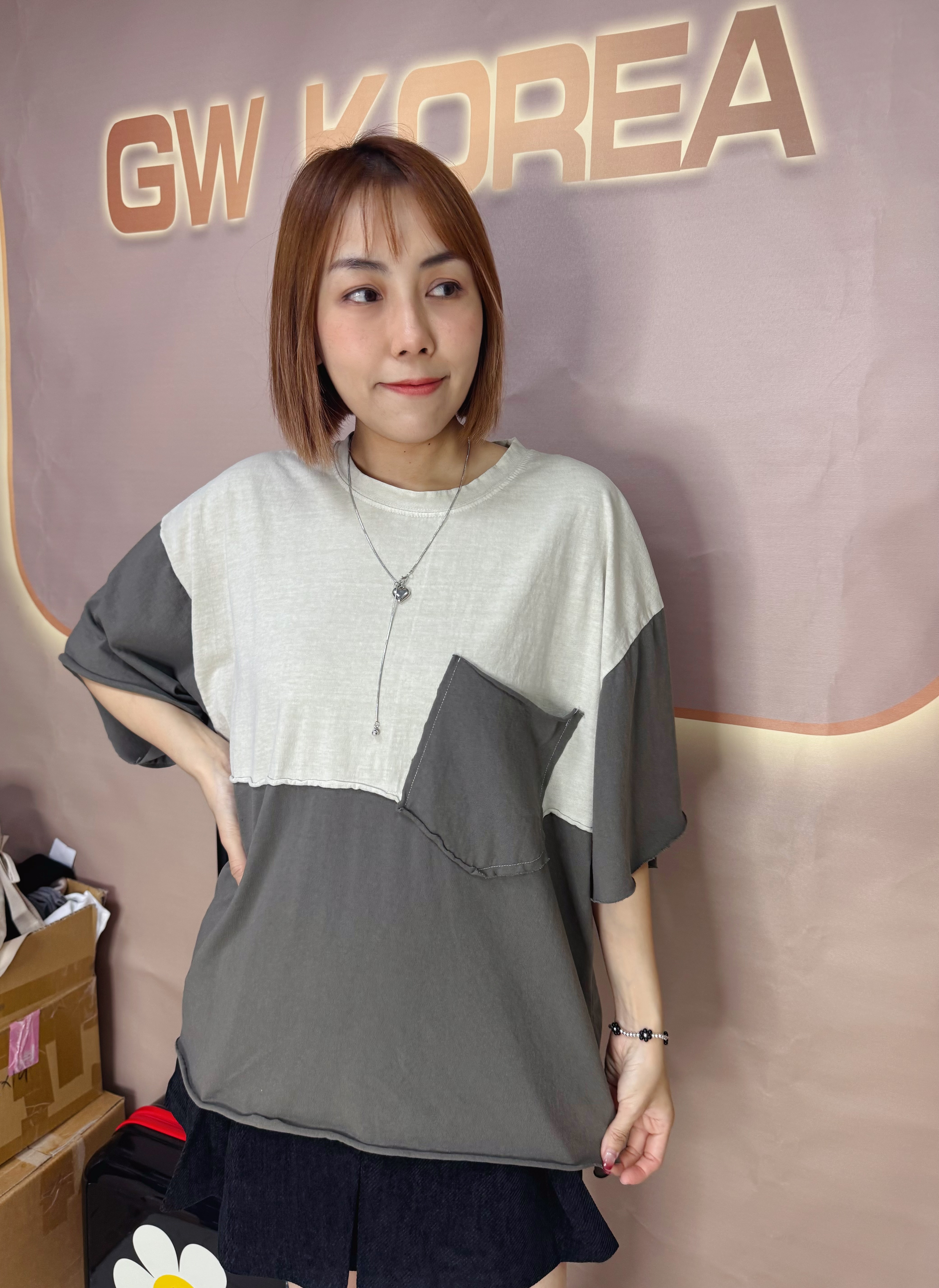 SL263197 洗水拼色Tee*3色