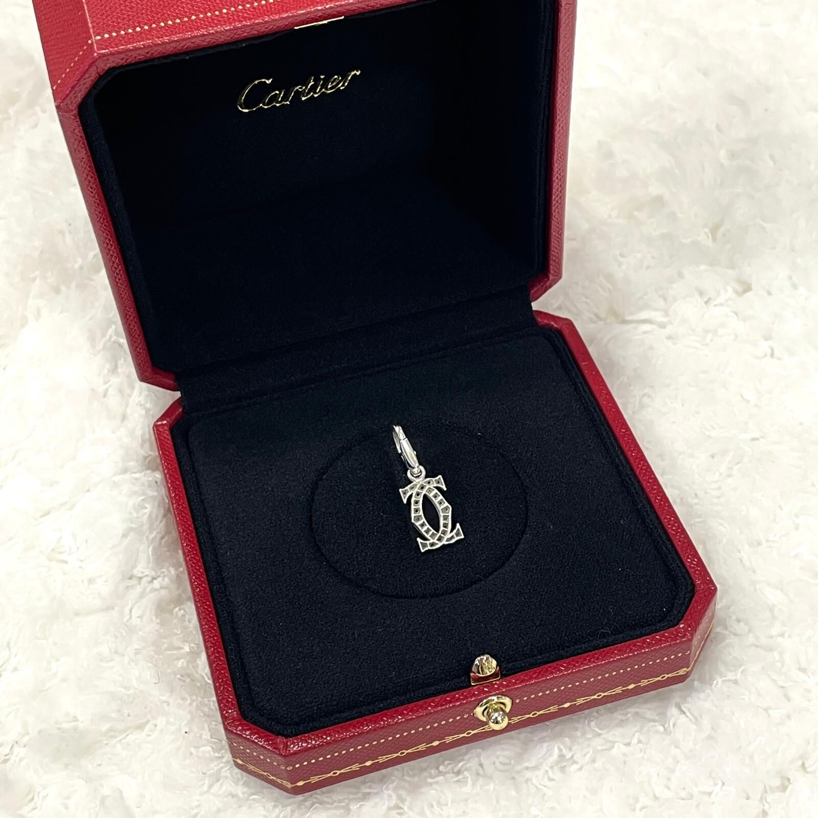 95%NEW二手CARIER Pendant , 卡地亞吊墜, 18K白金鑽石, DOUBLIE C , #香榭站正品