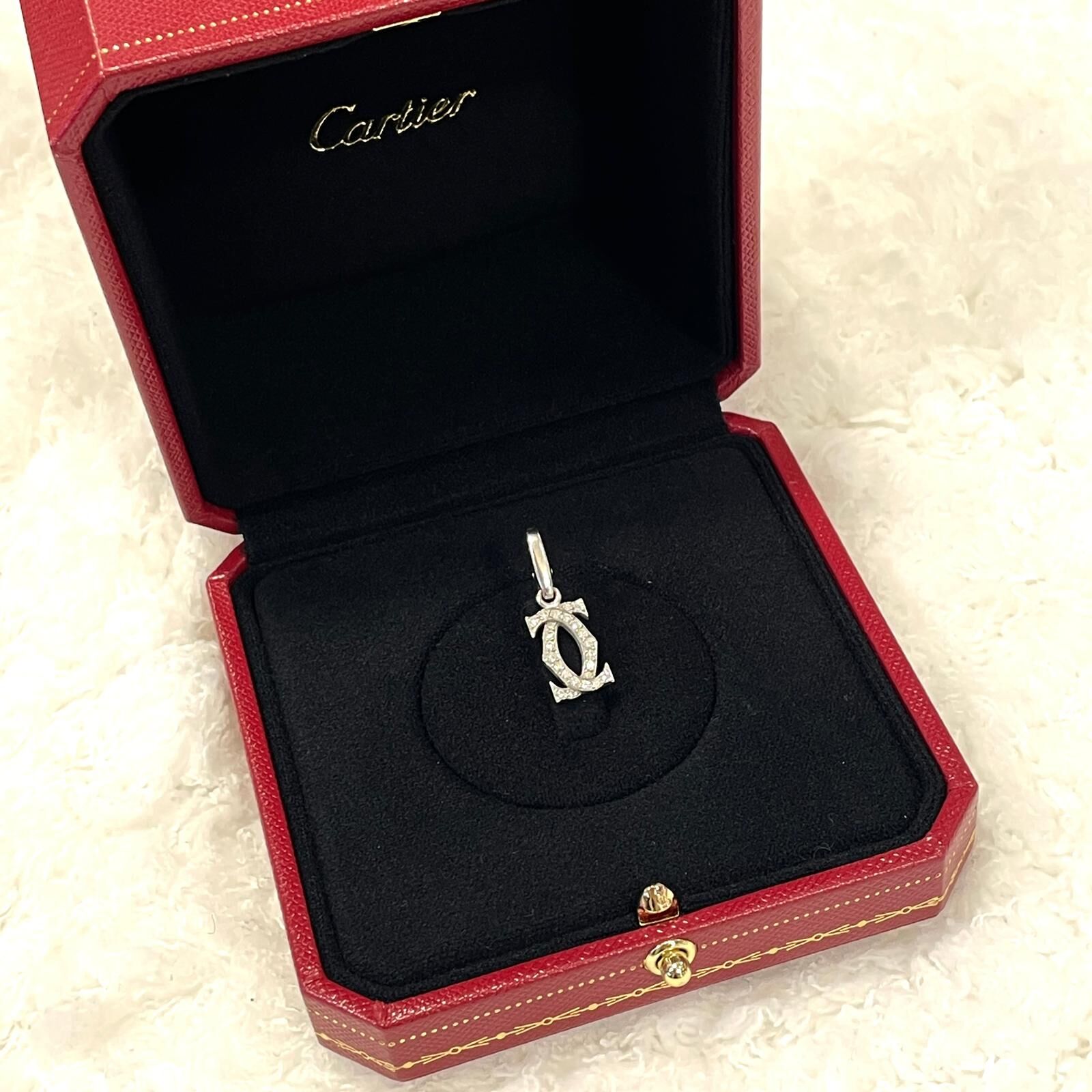 95%NEW二手CARIER Pendant , 卡地亞吊墜, 18K白金鑽石, DOUBLIE C , #香榭站正品