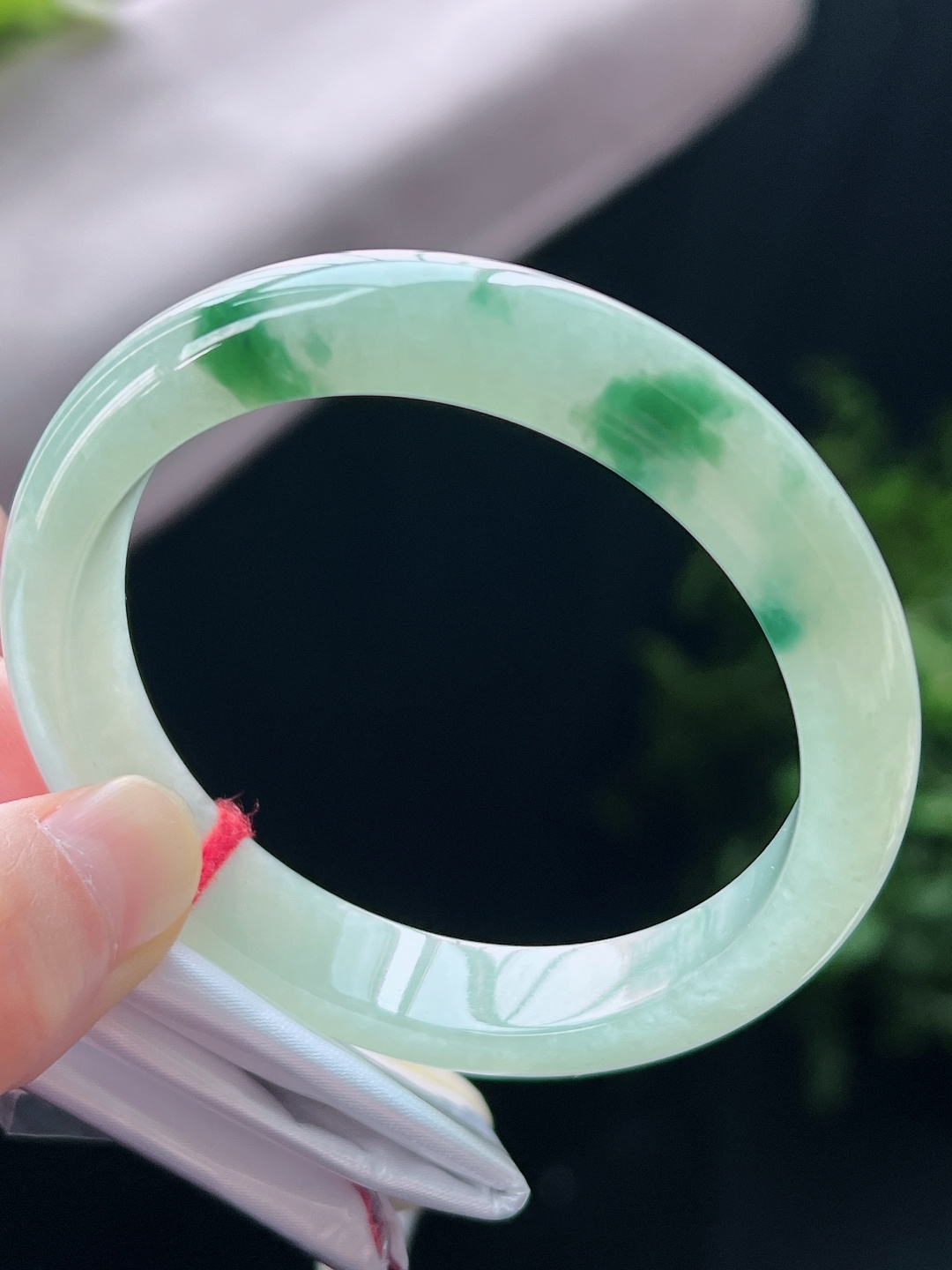 飄花正圈翡翠手鐲,天然翡翠A玉, 緬甸玉, Jade, Jadeite