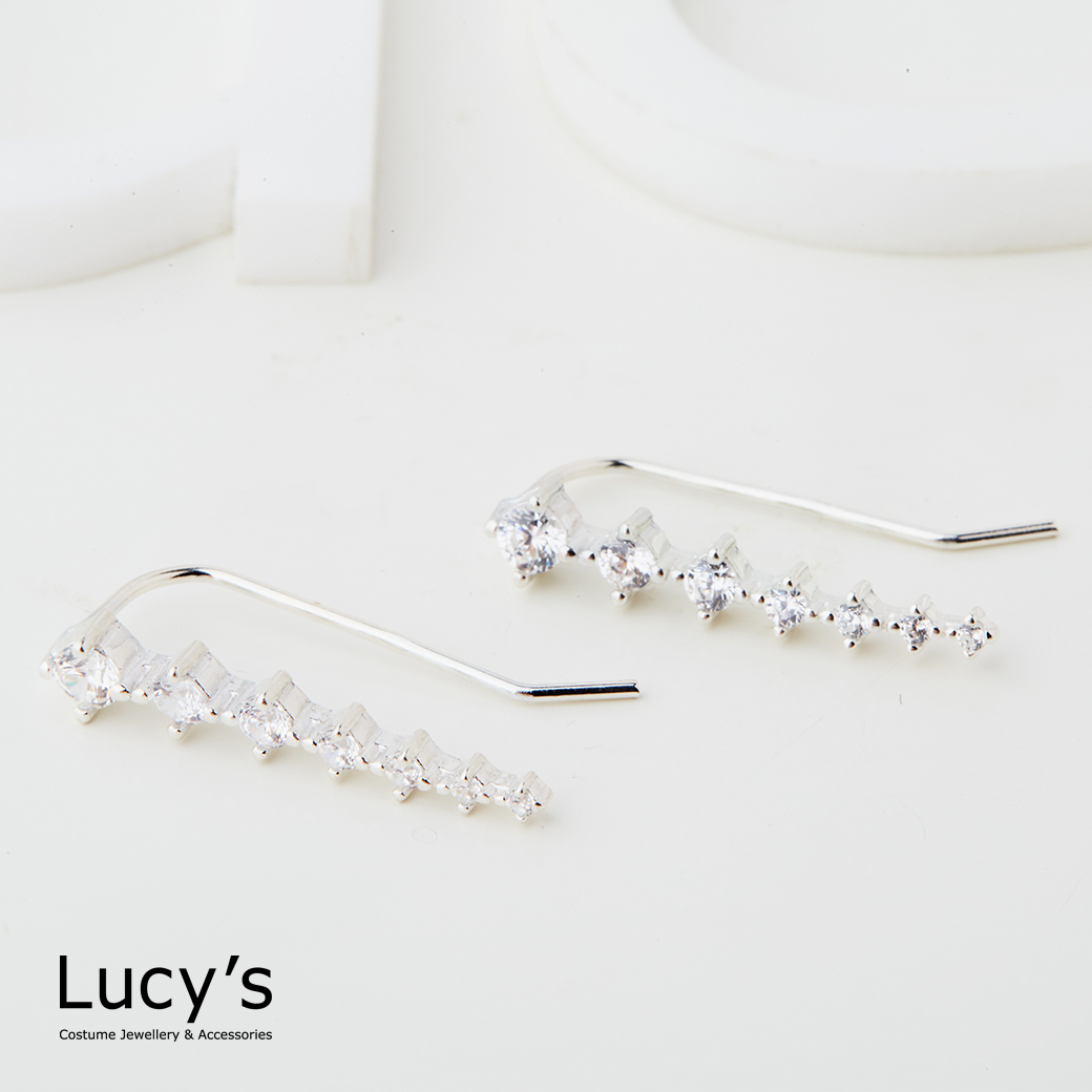 925純銀 光點序曲 耳勾耳環 (126652)