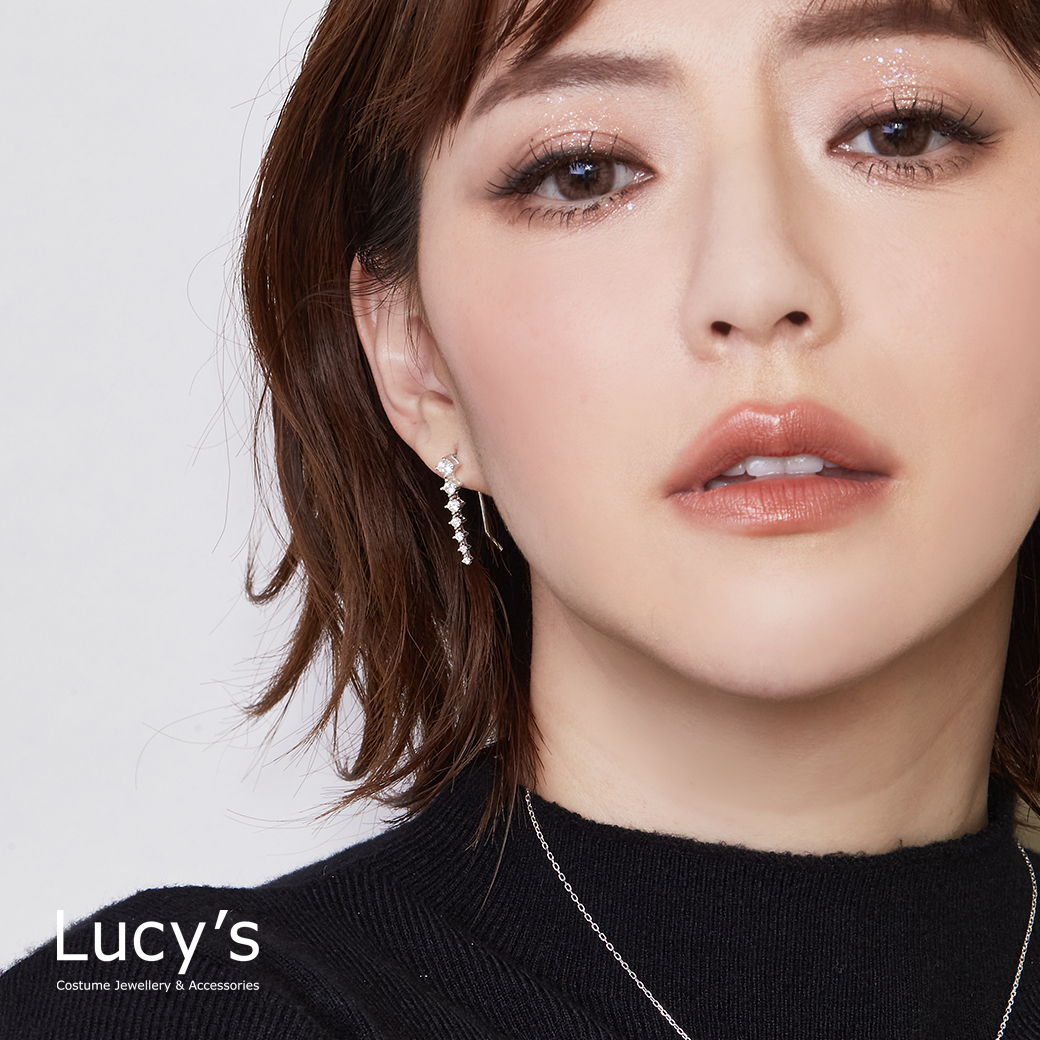 925純銀 光點序曲 耳勾耳環 (126652)