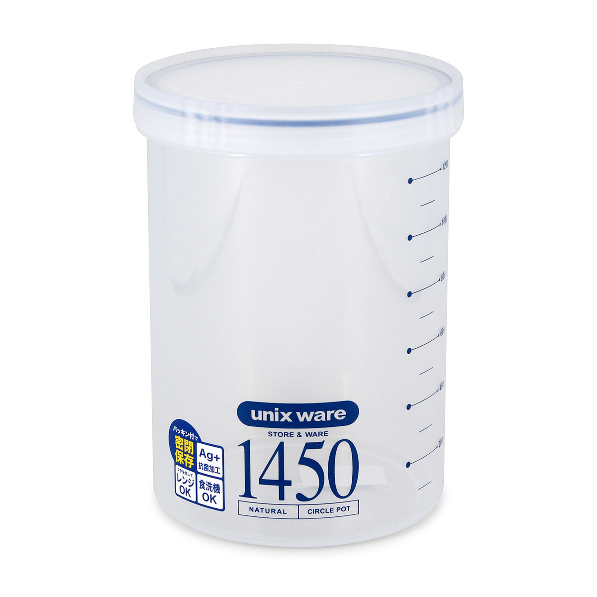 日本品牌ASVEL unix ware 1450ml 密氣儲物罐(附刻度) -4058