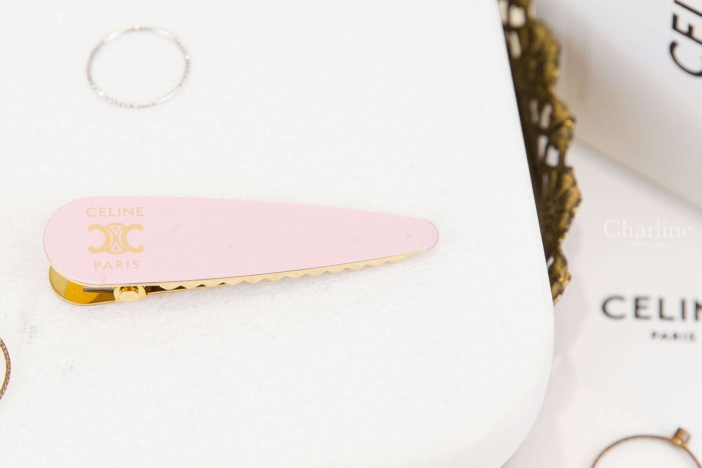 Celine Celine Hair Clip In Brass With Gold Finish, Steel And Zamak 粉色金字凱旋門髮夾-Charline Boutique 精品代購