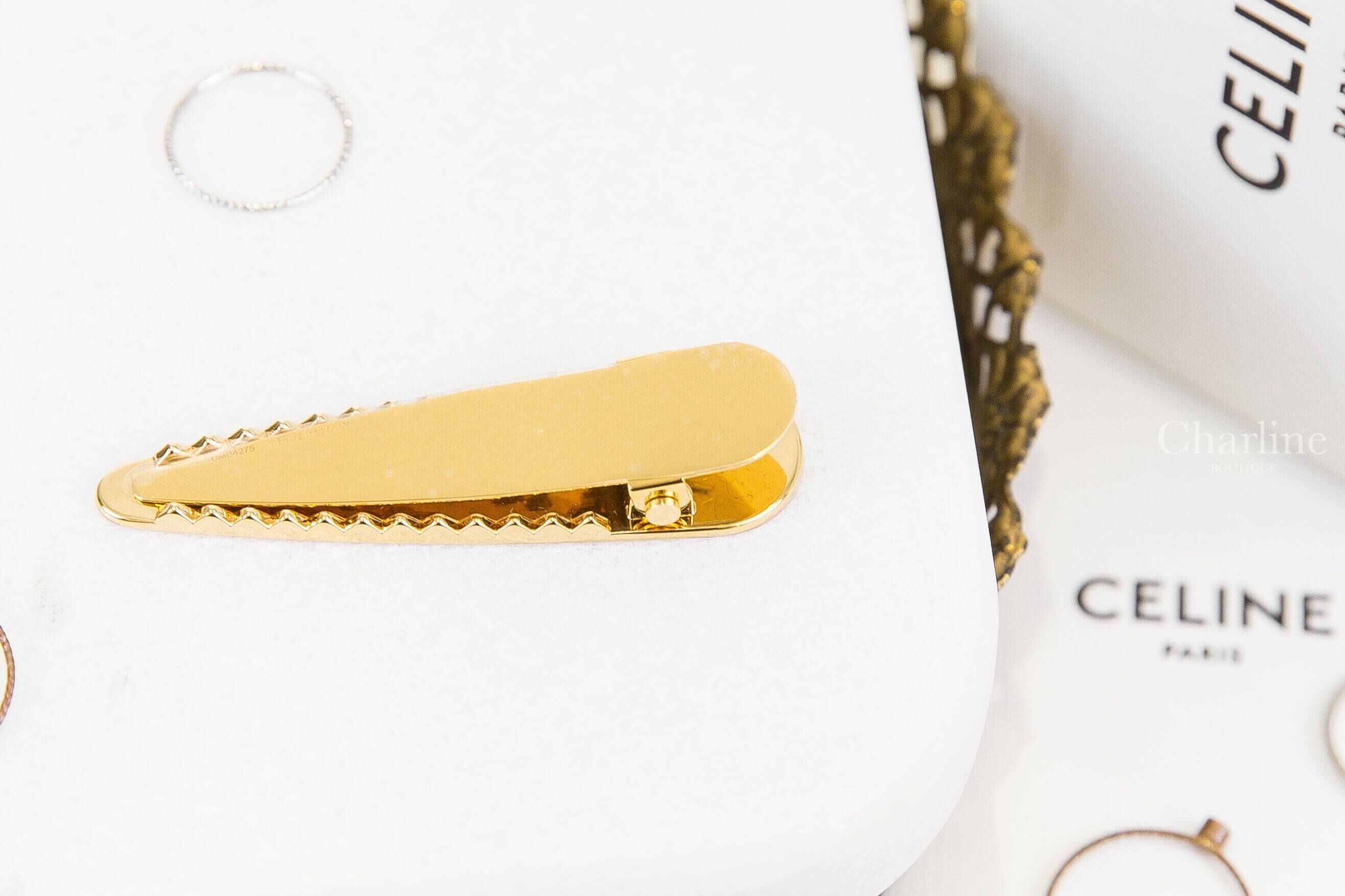 Celine Celine Hair Clip In Brass With Gold Finish, Steel And Zamak 粉色金字凱旋門髮夾-Charline Boutique 精品代購