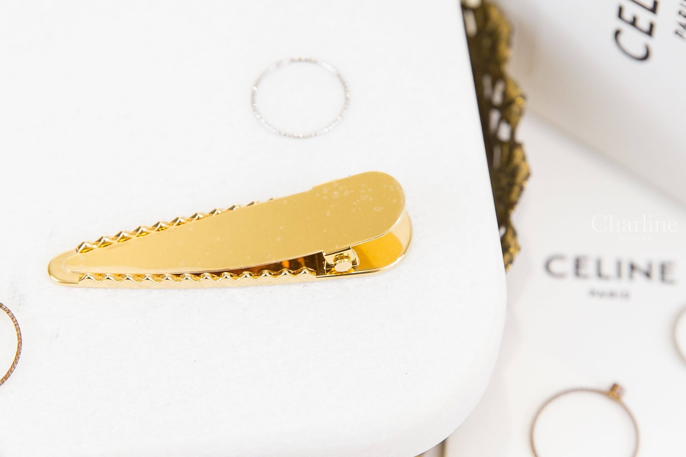 Celine Celine Hair Clip In Brass With Gold Finish, Steel And Zamak 金色金字凱旋門髮夾-Charline Boutique 精品代購