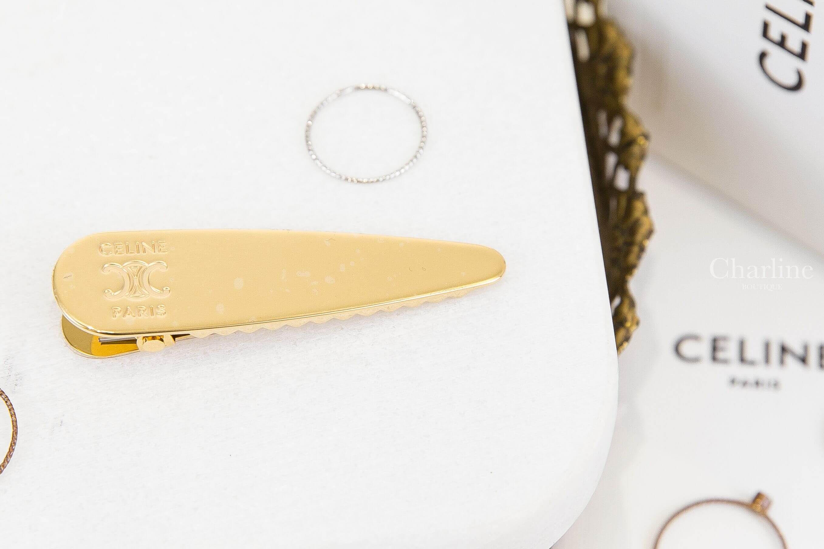 Celine Celine Hair Clip In Brass With Gold Finish, Steel And Zamak 金色金字凱旋門髮夾-Charline Boutique 精品代購