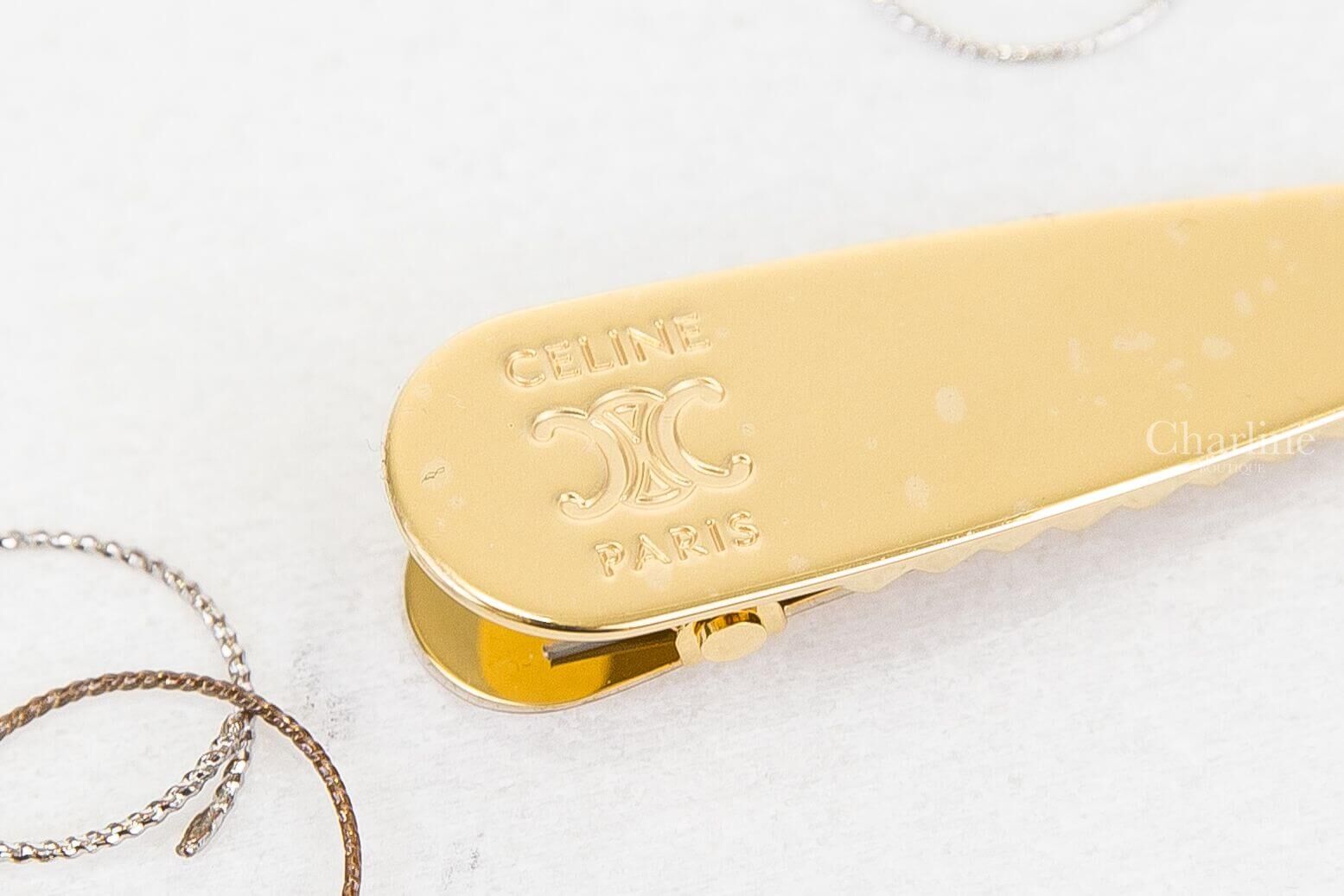 Celine Celine Hair Clip In Brass With Gold Finish, Steel And Zamak 金色金字凱旋門髮夾