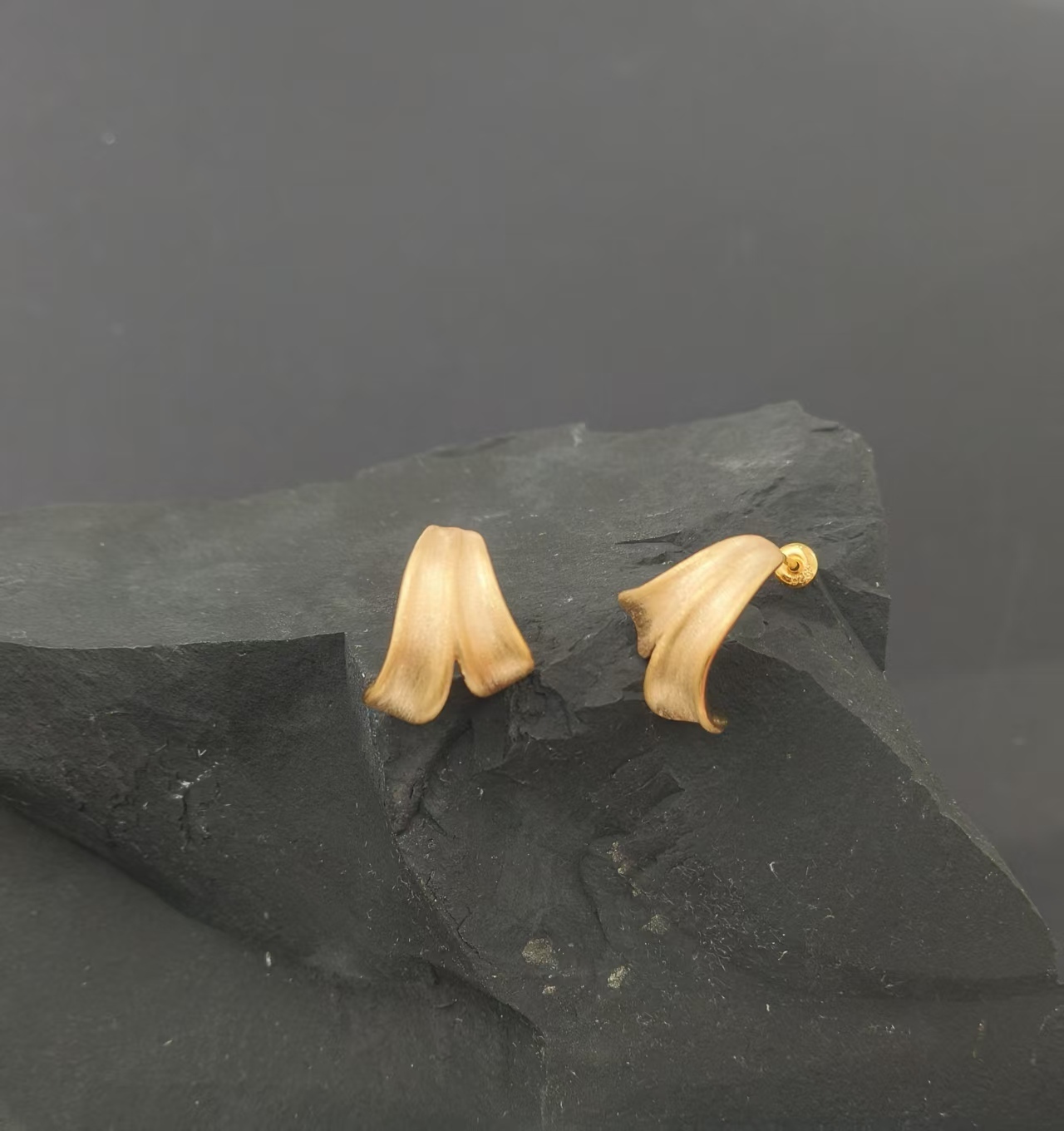 (AS1) 云絮 耳環 S925復古金- #E0220401 #AP2604