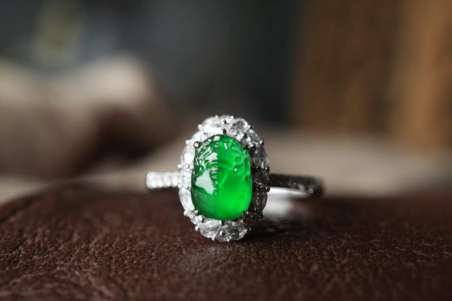 翡翠帝王綠貔貅戒指,天然翡翠A玉, 緬甸玉, Jade, Jadeite