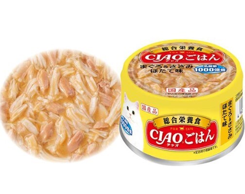 CIAO 罐頭 吞拿魚+雞肉(扇貝口味)85gA-252 [原箱24罐]