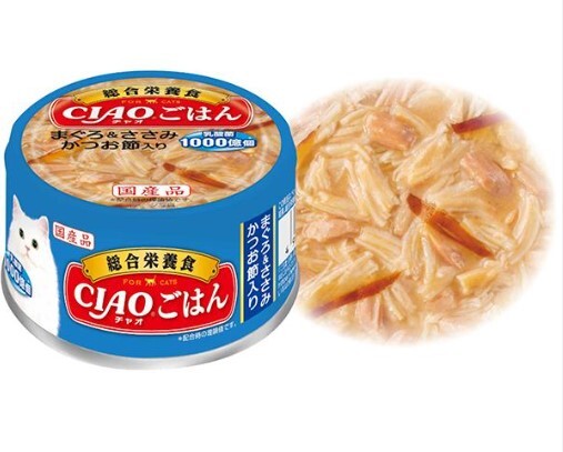 CIAO 罐頭 吞拿魚+雞肉(含鰹魚片 )85g,A-251 [原箱24罐]