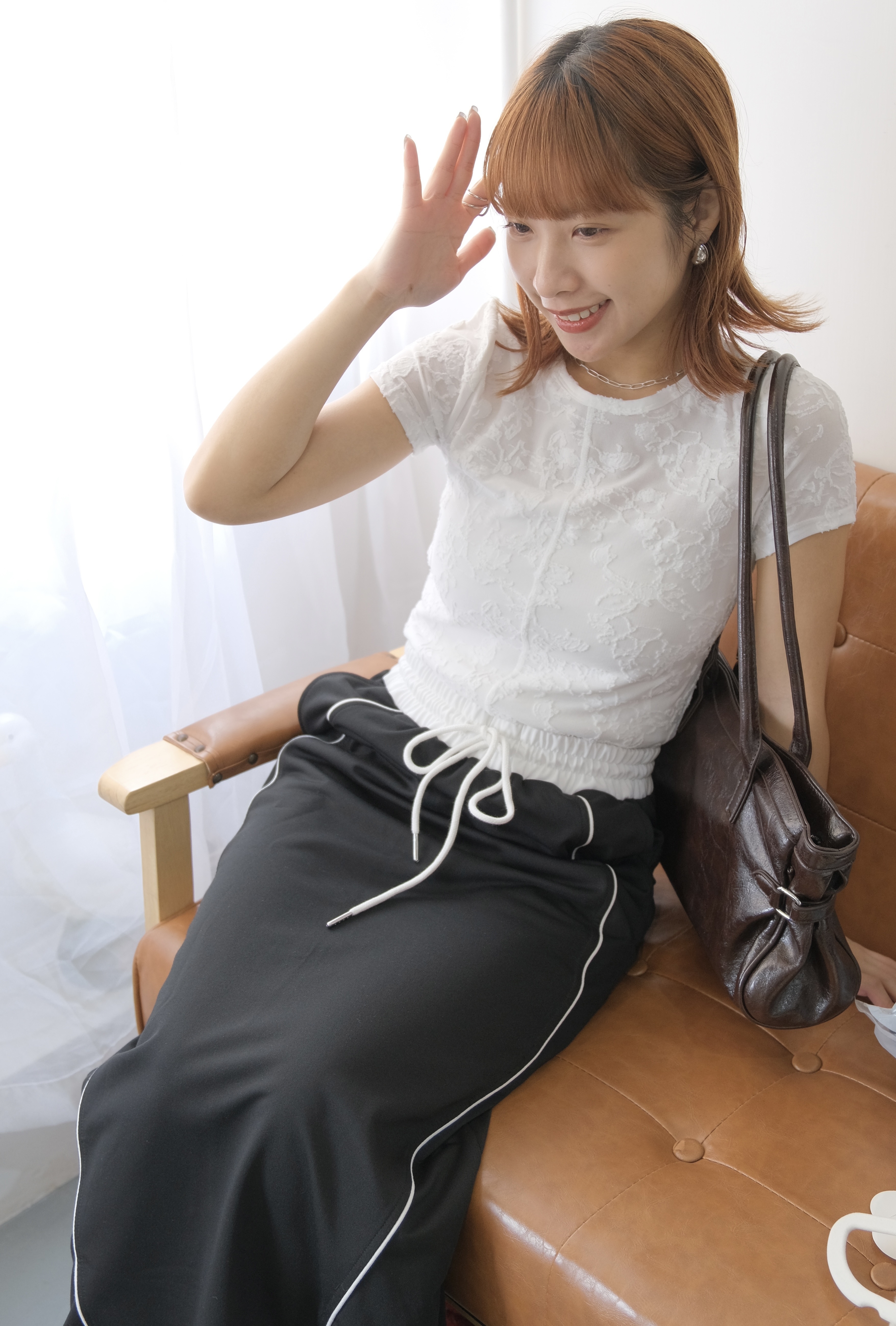 直骨連扣lace top